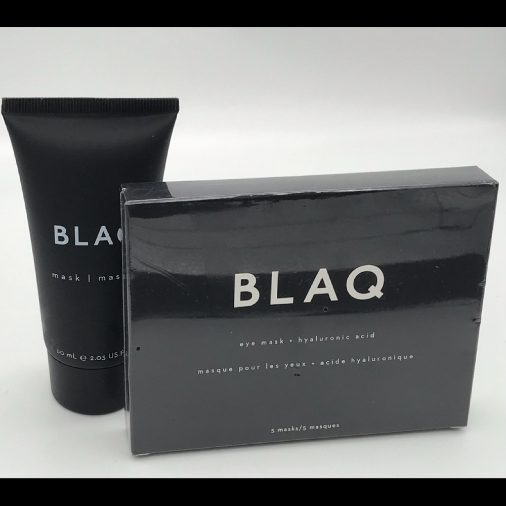 BLAQ Charcoal Peel Off Face Mask & BLAQ EYE Mask Hyaluronic 5 Count  NWT-SEALED